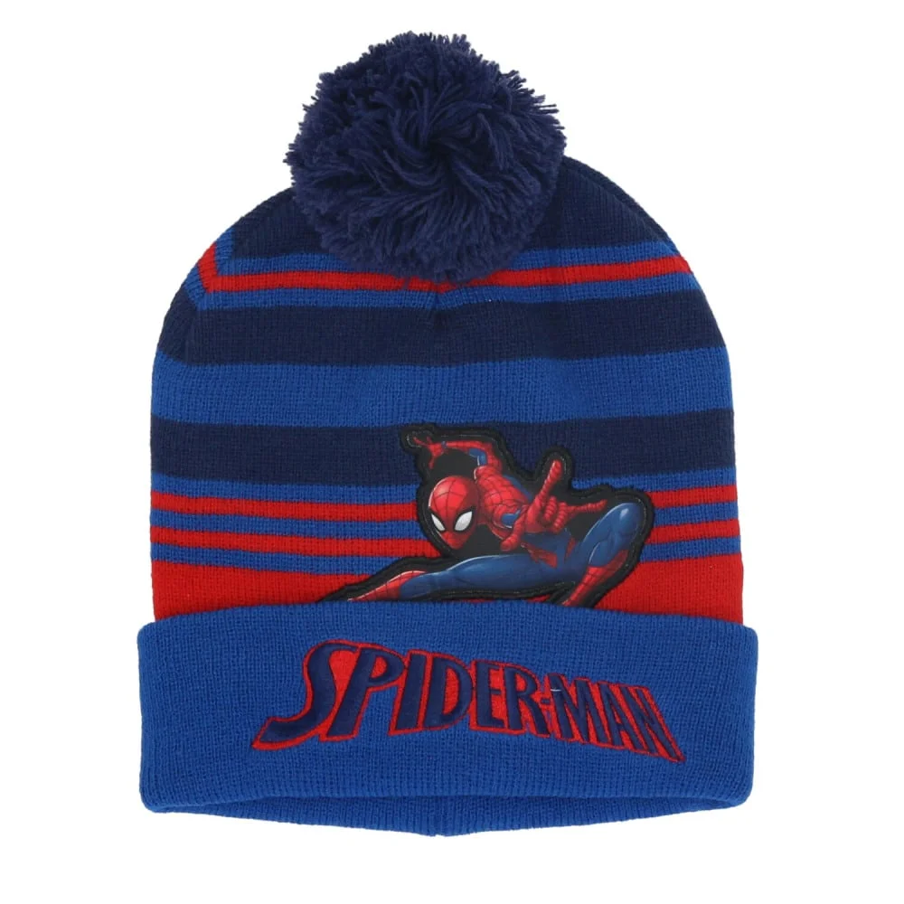 spiderman_muts_met_pompom_3 Húfa með dúsk Spiderman Blár