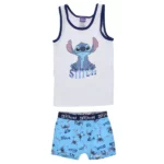 Nærfatasett stitch hvítt og blátt